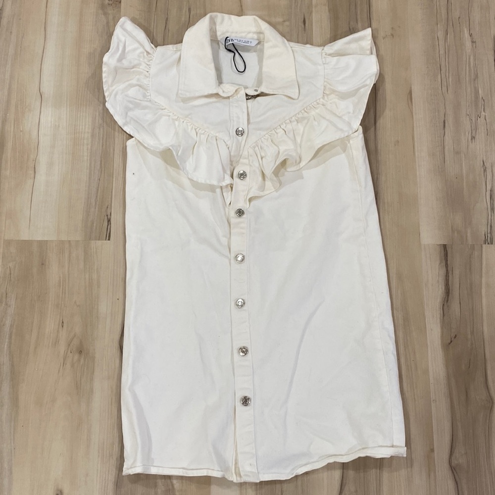 ZARA White Jean Dress